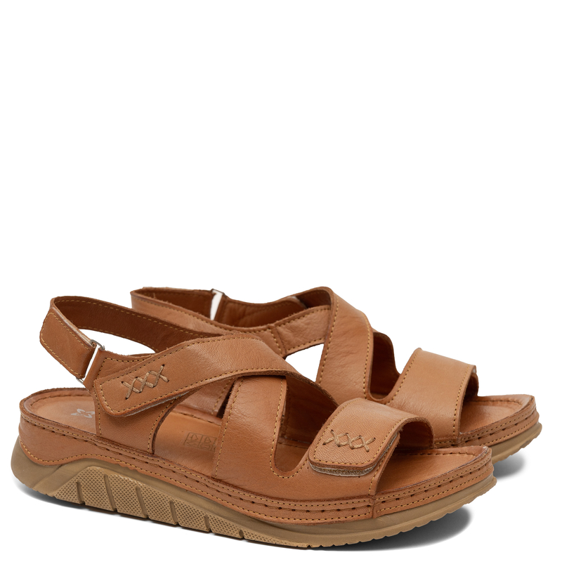 Maciejka Comfortable Leather Sandals With Velcro Ginger L4496-29/00-1