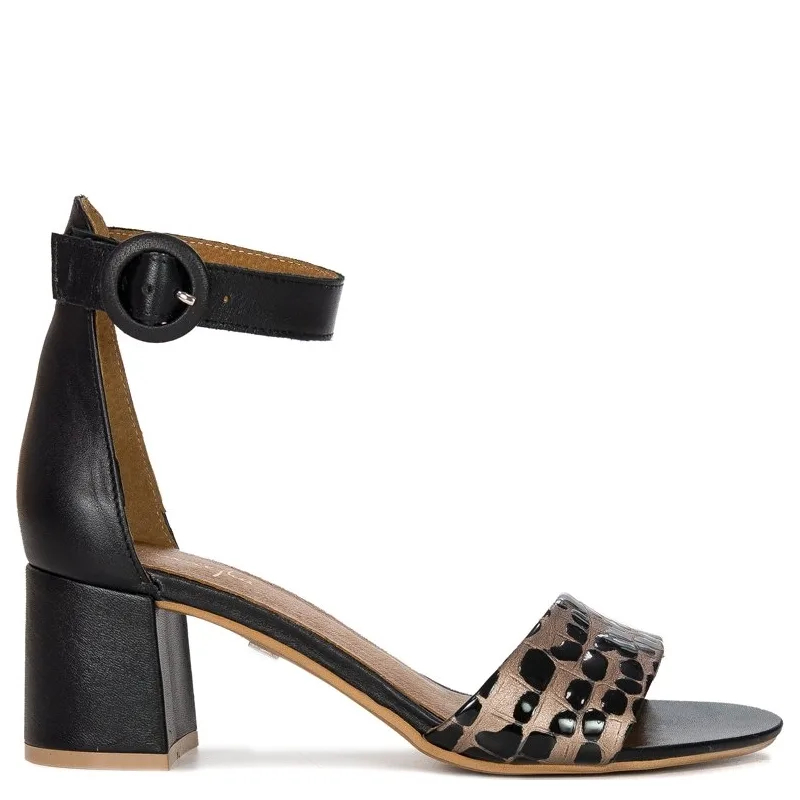Maciejka 04141-46/00-5 Black + Gold Sandals