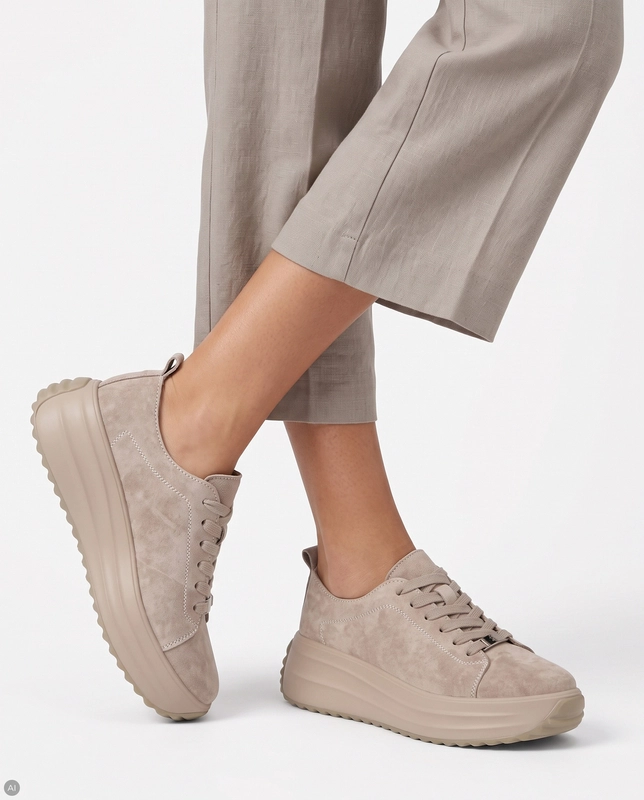 Filippo Skórzane Sneakersy Damskie Beżowe DP8339/26 BE