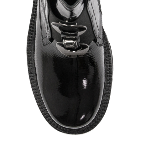 S.Barski Women's  Boots Black Lacquered