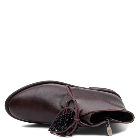 Maciejka Leather Platform Ankle Boots Brown K7787-23/00-7
