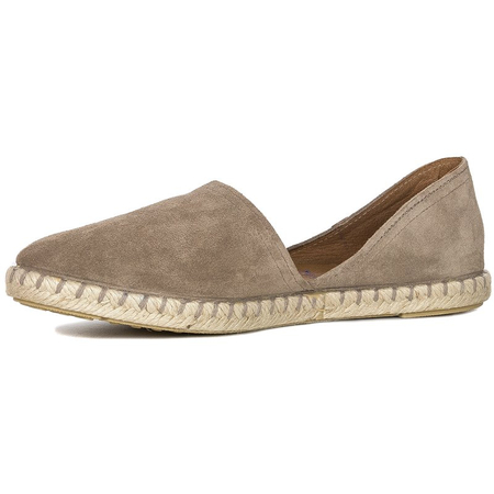 Verbenas Carmen Espadryle Damskie Zamszowe D'Orsay Beżowe CARMEN-SER-PIEDRA