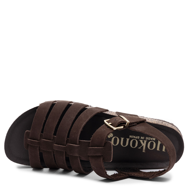 Yokono Jerba Leather Sandals Brown JERBA-260-NOB-MAR