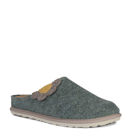 Inblu Filcowe Kapcie Domowe Skórzana Wkładka Zielone CS000043-GREEN