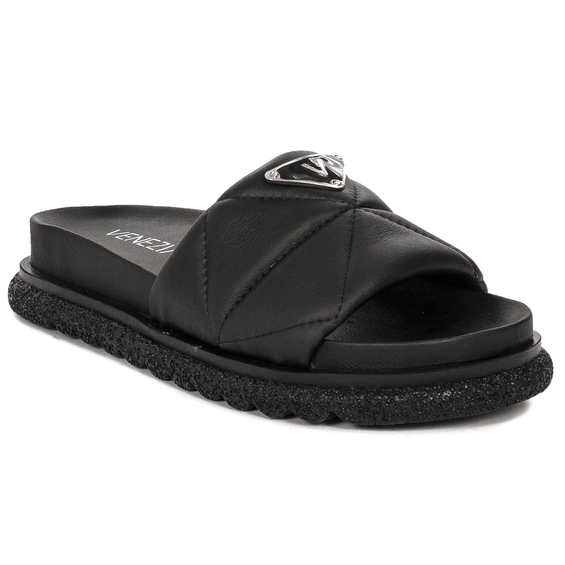 Venezia Eri Black platform slides