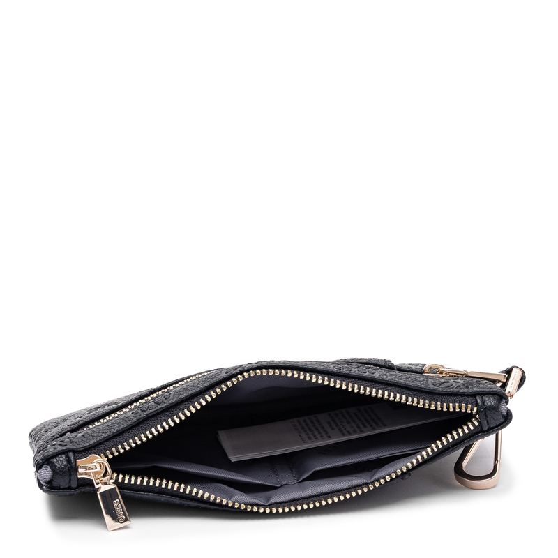 Guess Kasinta Portfel Saszetka Tłoczony Monogram Czarny TXDP2222060-BLACK