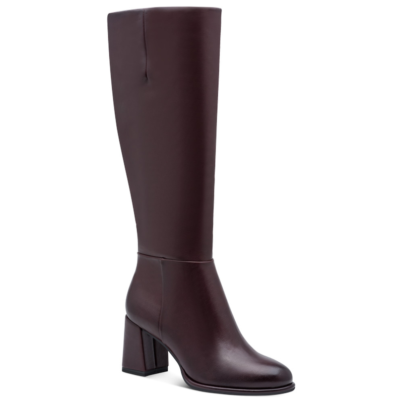 Tamaris Elegant Block Heel Women's Knee-High Boots Burgundy 1-25515-41-585 HTML