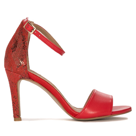Maciejka Red Women's Leather Sandals