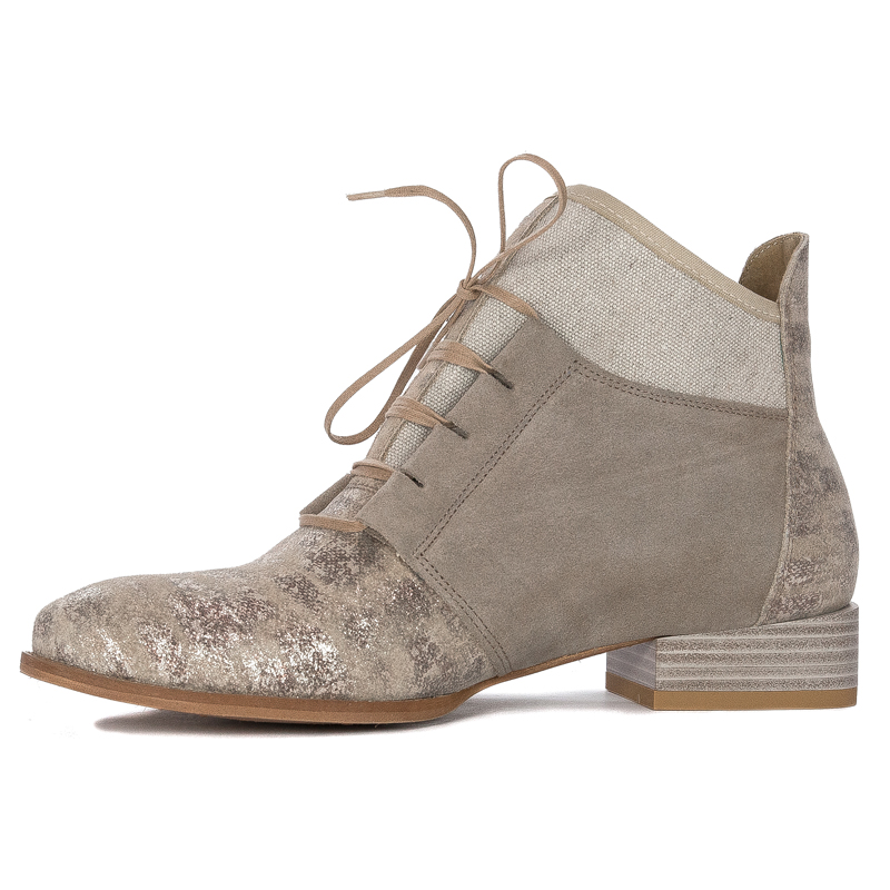 Maciejka Dark Beige Lace-up Boots