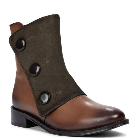 Maciejka Asymmetric Suede-Leather Ankle Boots Brown H7172-29/00-7