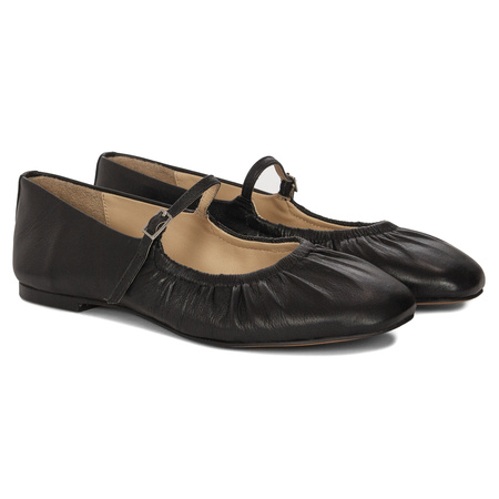 Inuovo Women's Leather Ballerinas Black