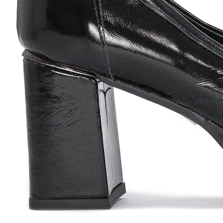 Pumps shoes for women Inofio, leather Black Lacquer
