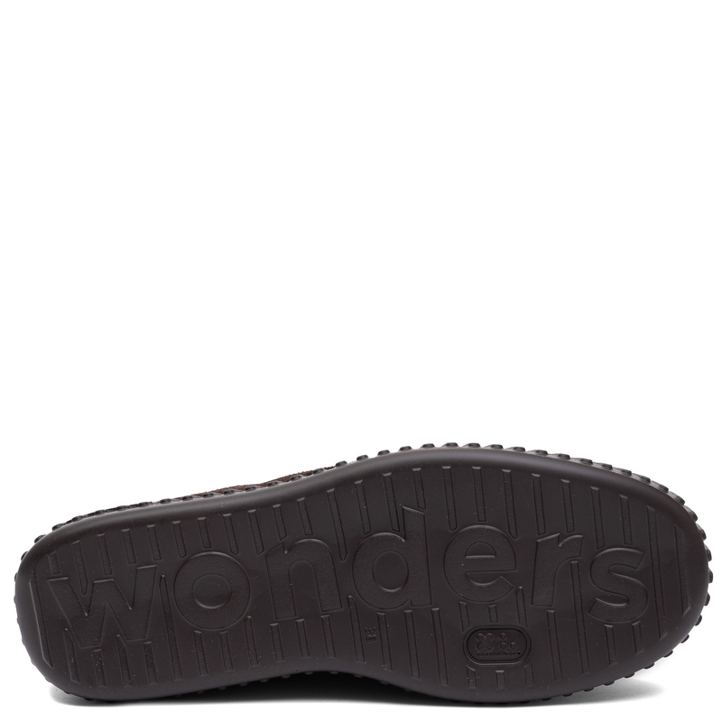 Wonders Wygodne Skórzane Sneakersy Na Platformie Brązowe A-5201-Tes-Oro