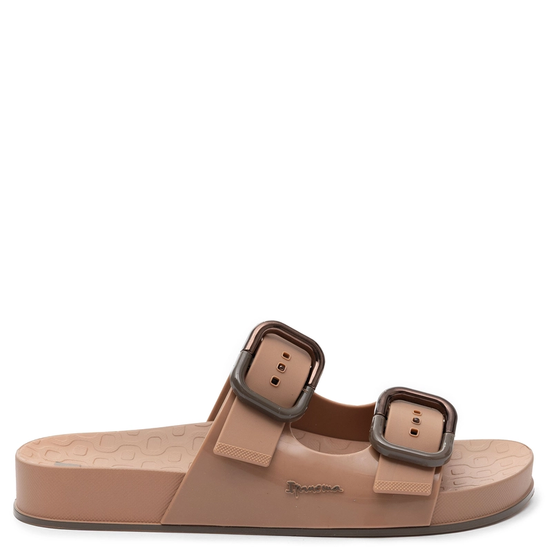 Ipanema Comfortable Platform Slides with Buckles Brown 83781-BP288