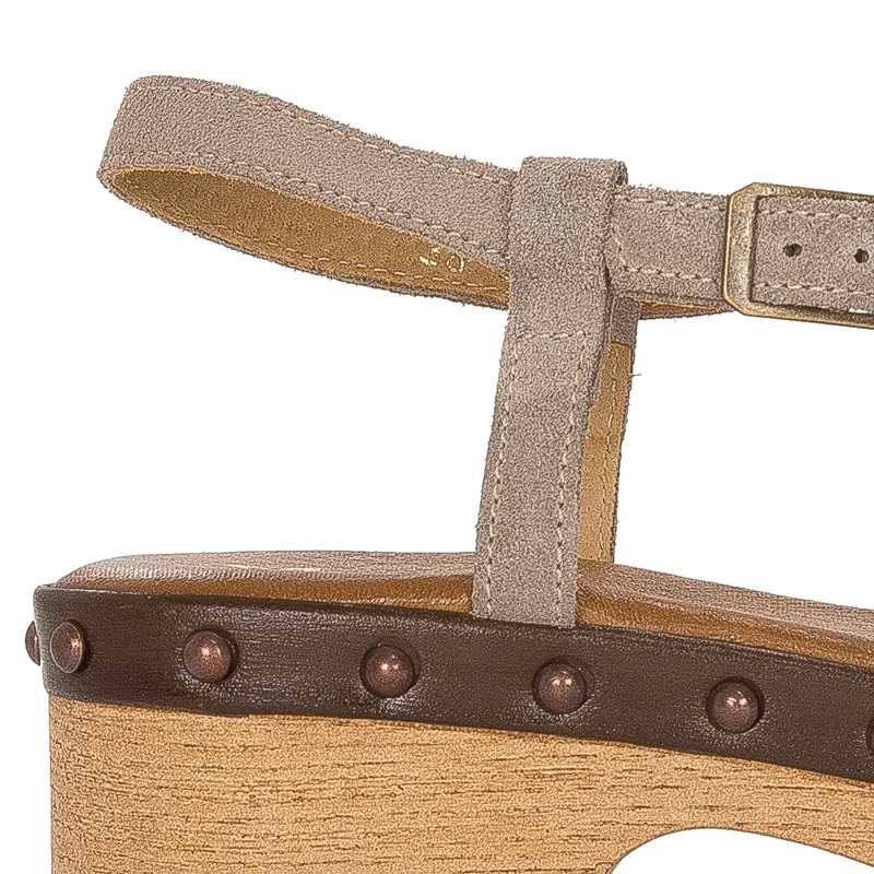Maciejka women's Dark Beige velor Sandals