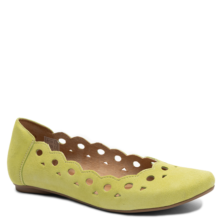 Maciejka leather laser-cut ballerinas flat heel green 01299-09/00-5