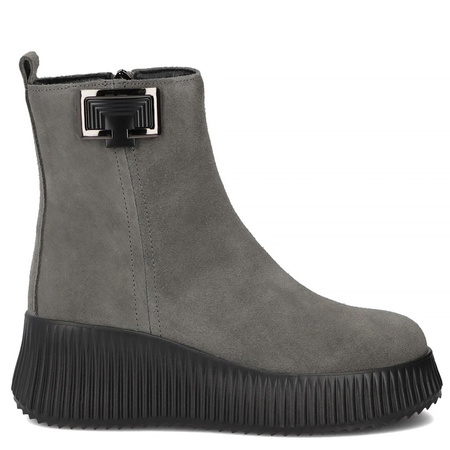 Filippo Women’s Suede Leather Platform Ankle Boots Insulated Grey DBT6392-25-GR