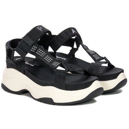 Pepe Jeans Black Grubo Logo Sandals