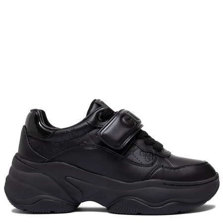 Guess Sneakersy Damskie Na Platformie Sneakersy Z Paskiem Logo Czarne FLFHNNELE12-BLACK