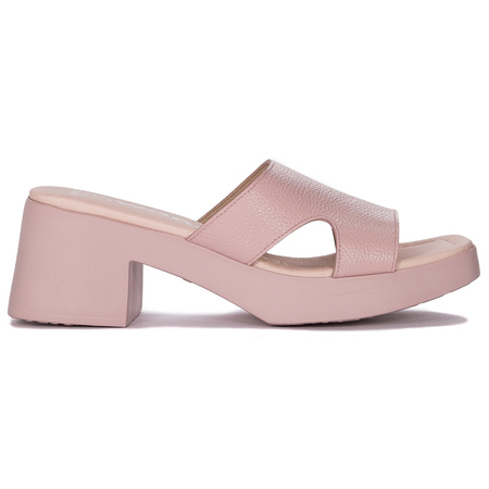 Wonders Women's leather mules Wild V Rosa
