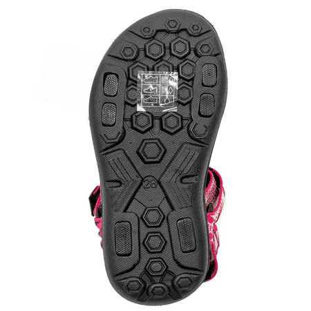 Lee Cooper Sandały dziecięce dziewczęce na rzepy Black Fuxia