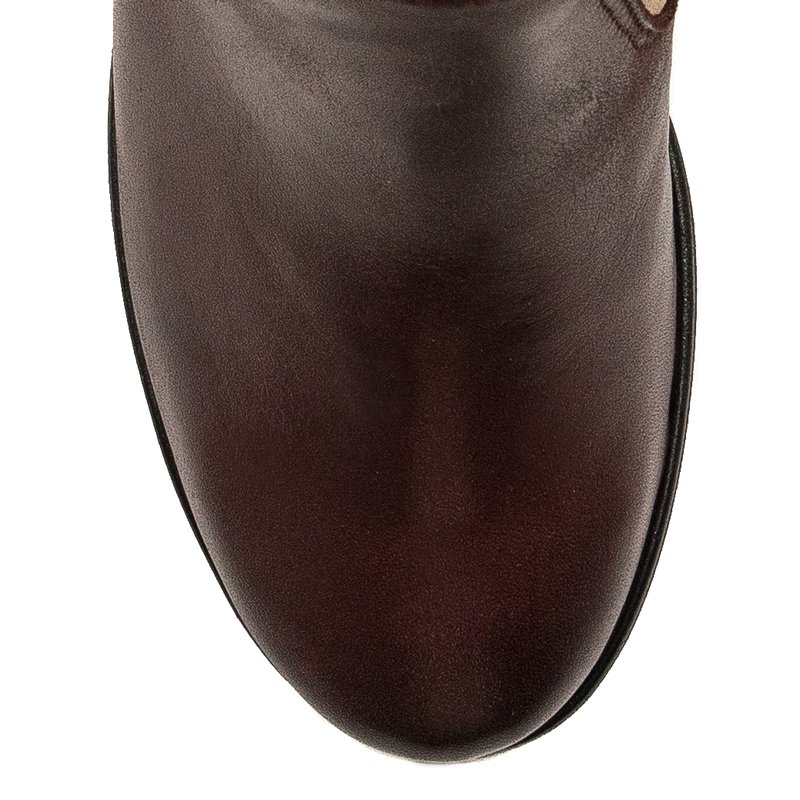 Maciejka Leather Ankle Boots Contrast Trim Burgundy 03759-23/00-3