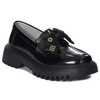 Women's Black leather shoes Artiker on the platform