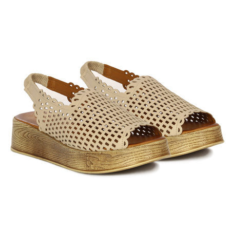 T.Sokolski Women's Leather Sandals Beige