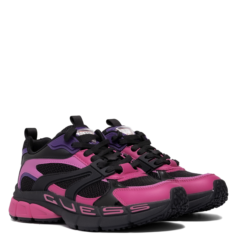 Guess Sneakersy Damskie Na Platformie Półbuty Z Dużym Logo Fuksja FLFBVLELE12-FUXIA