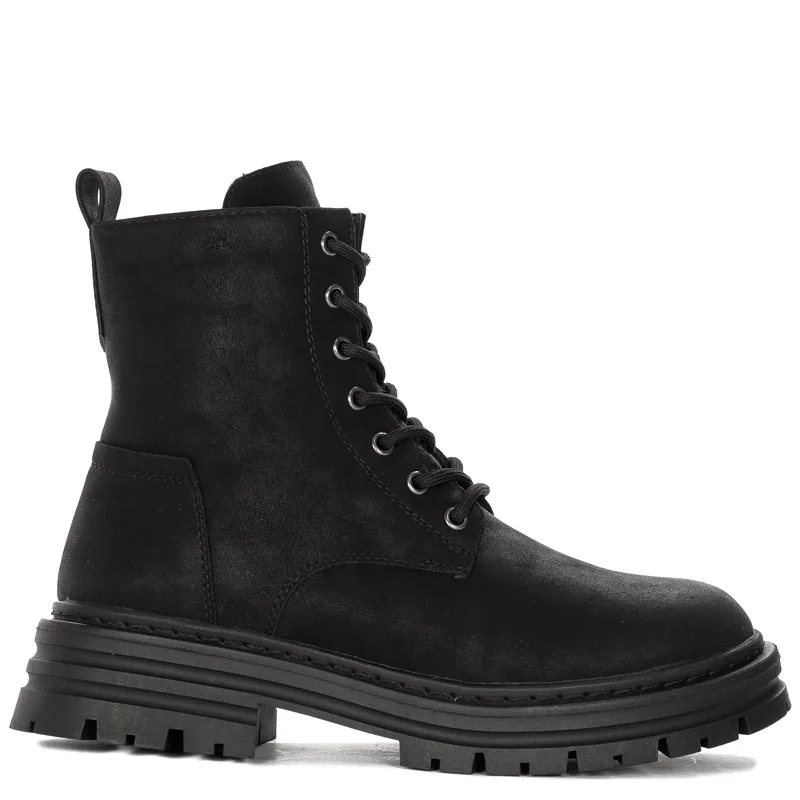 Sergio Leone Botki ocieplane Czarny Nubuck