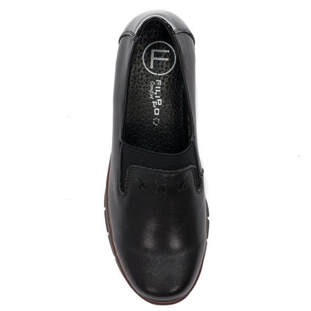 Filippo DP3160-22 BK Black Flat Shoes