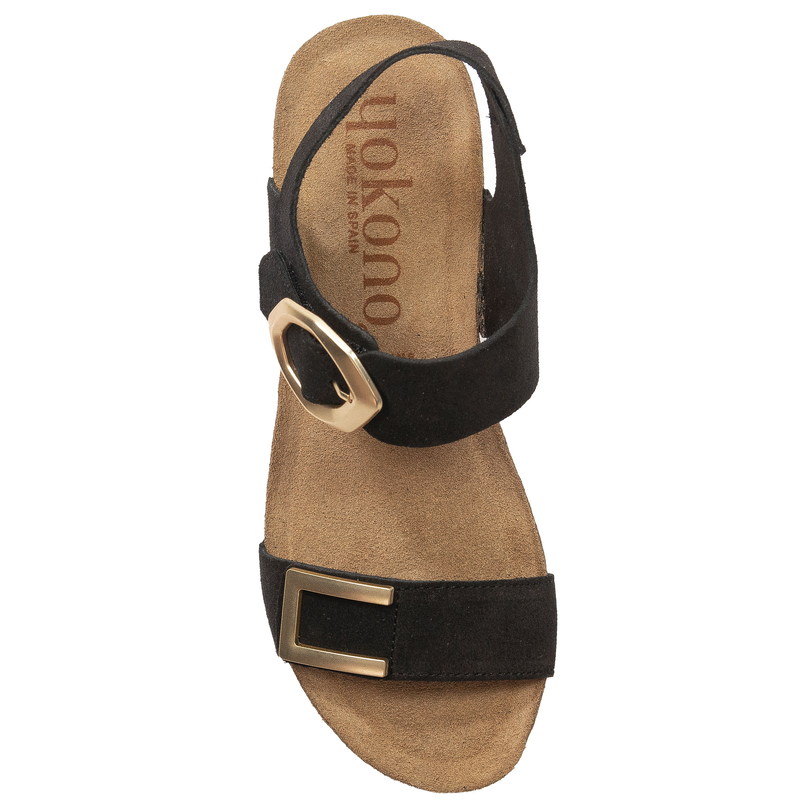 Yokono Women's Anchor Sandals Leather Black