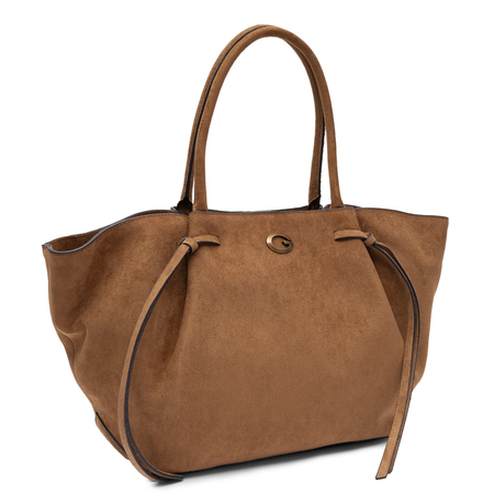 Guess Sestri Classic Women's Tote Bag Large A4 Suede Cognac Brown HWSG2237230-COGNAC