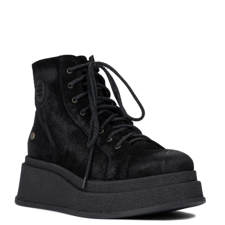 Maciejka Suede Platform Ankle Boots Black 06309-01-00-8