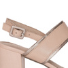 Marco Tozzi Sandały damskie na obcasie skórzane Rose Comb różowe