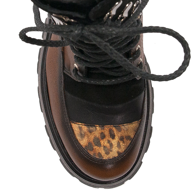 Maciejka Black + Ginger Women's Lace-Up Boots