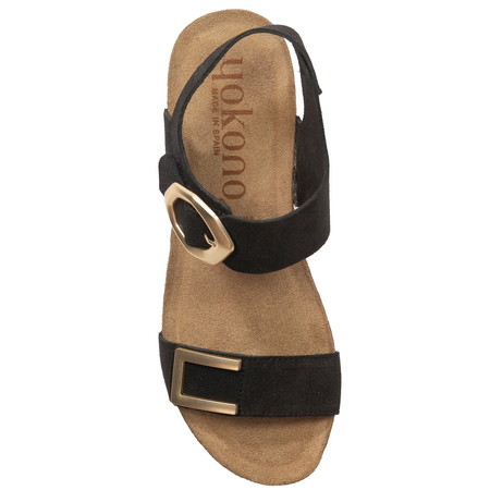 Yokono Women's Anchor Sandals Leather Black