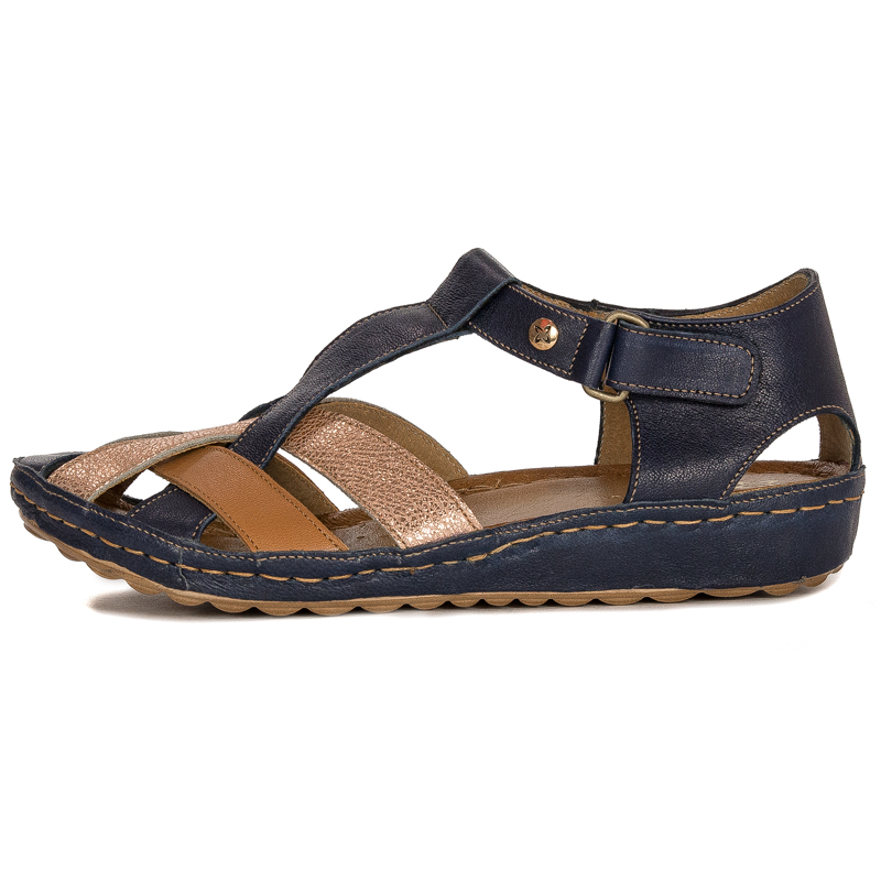Maciejka Navy Blue Leather Sandals