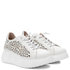 Wonders Leather Laser-Cut Platform Sneakers Women White-Silver A-3641-OFF-PLATA