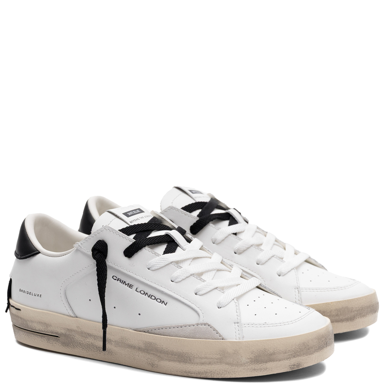 Crime London Skórzane Sneakersy SK8 DELUXE Białe 17100PP6.10