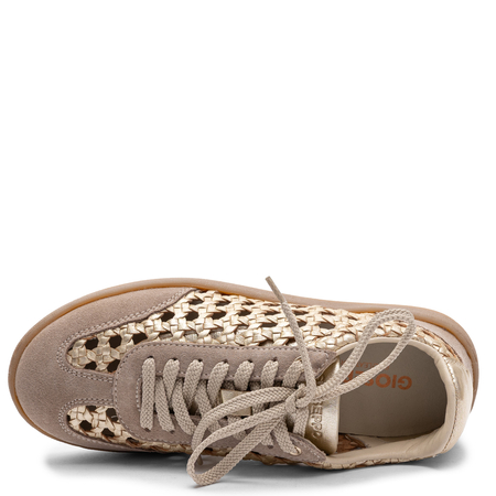 Gioseppo Skórzane Sneakersy Ażurowe Złote 78649-IJEBU-GOLD