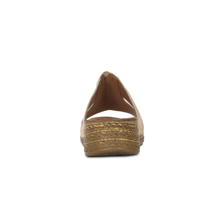 Maciejka Leather Asymmetric Wedge Mules Gold L7068-25/00-1