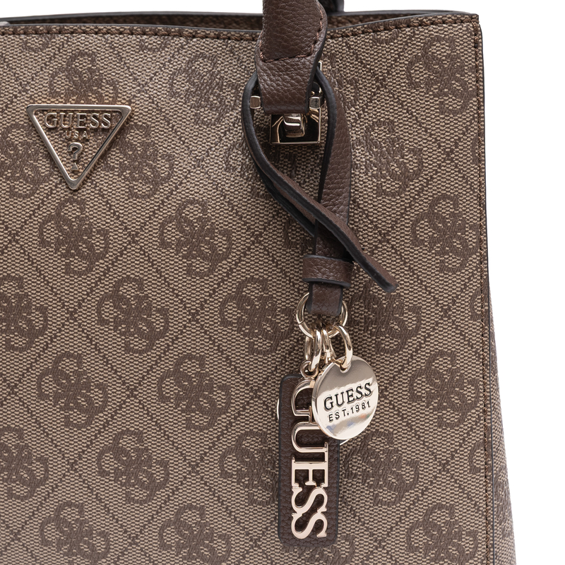 Guess Elegant Satchel Bag Shoulder And Handbag Beige HWBG9672050-LATTE