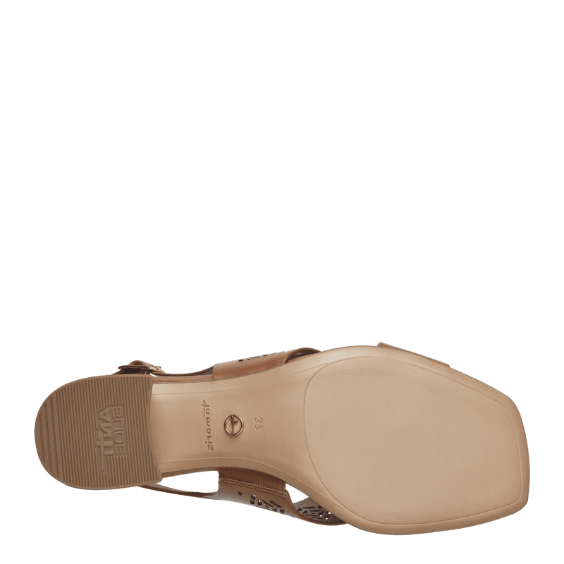 Tamaris Leather Openwork Sandals Brown 1-28252-42440NUT