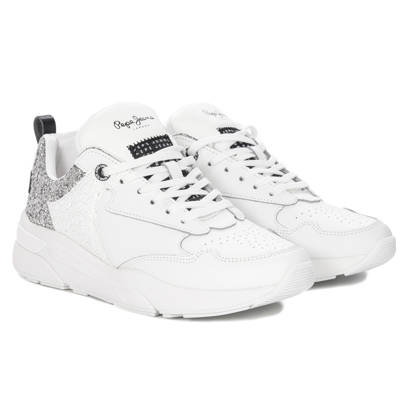 Pepe Jeans White Arrow Glam Sneakers