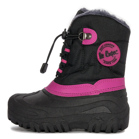 Lee Cooper Black - Fuchsia Snow Boots LCJ-21-44-0523K