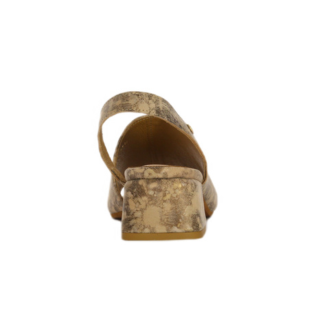Maciejka Women's Leather Sandals Beige Gold