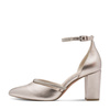 Marco Tozzi pointed-toe pumps block-heel ankle-strap gold 2-82404-42957PLA
