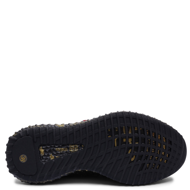 Laura Vita Kwiatowe Skórzane Sneakersy Sznurowane Wielokolorowe 0008116-BUR-WINE