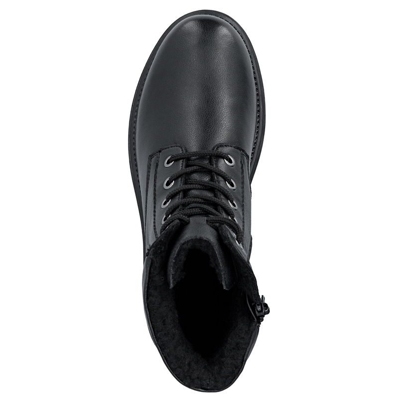 Rieker Ocieplane Sznurowane Trzewiki Botki Czarne Y3103-00-BLK
